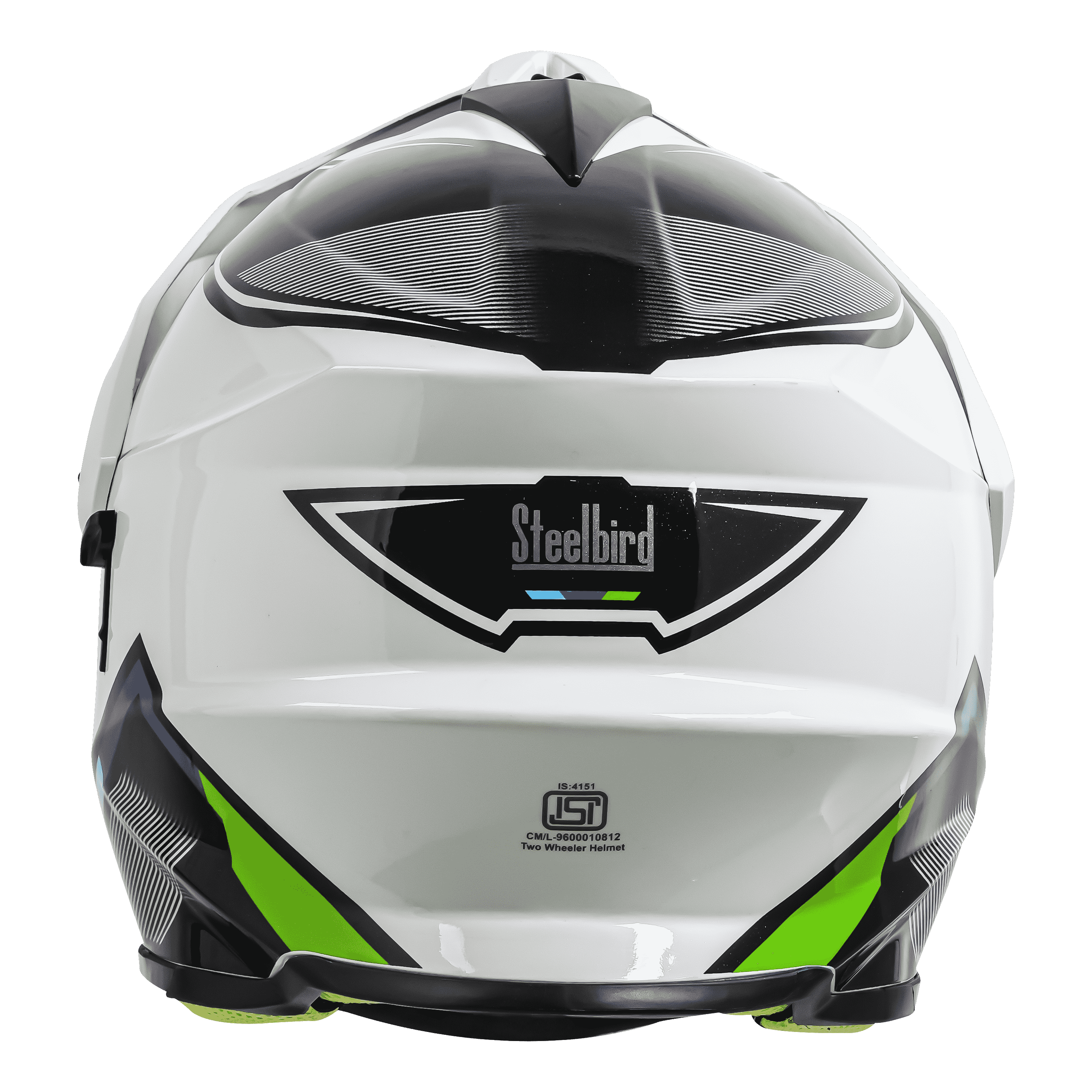 SBH-13 RACER GLOSSY WHITE WITH GREEN